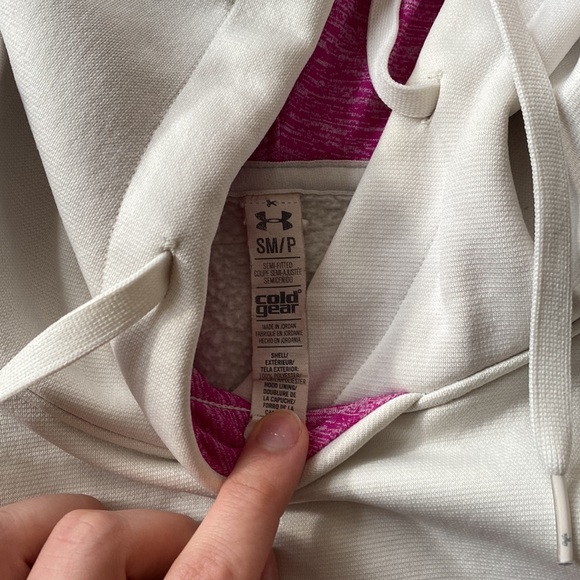 Pink & White Under Armour Hoddie - Picture 2 of 3